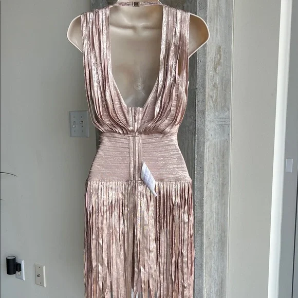 Herve Leger Shimmering Pink Mini Dress - Picture 4 of 7
